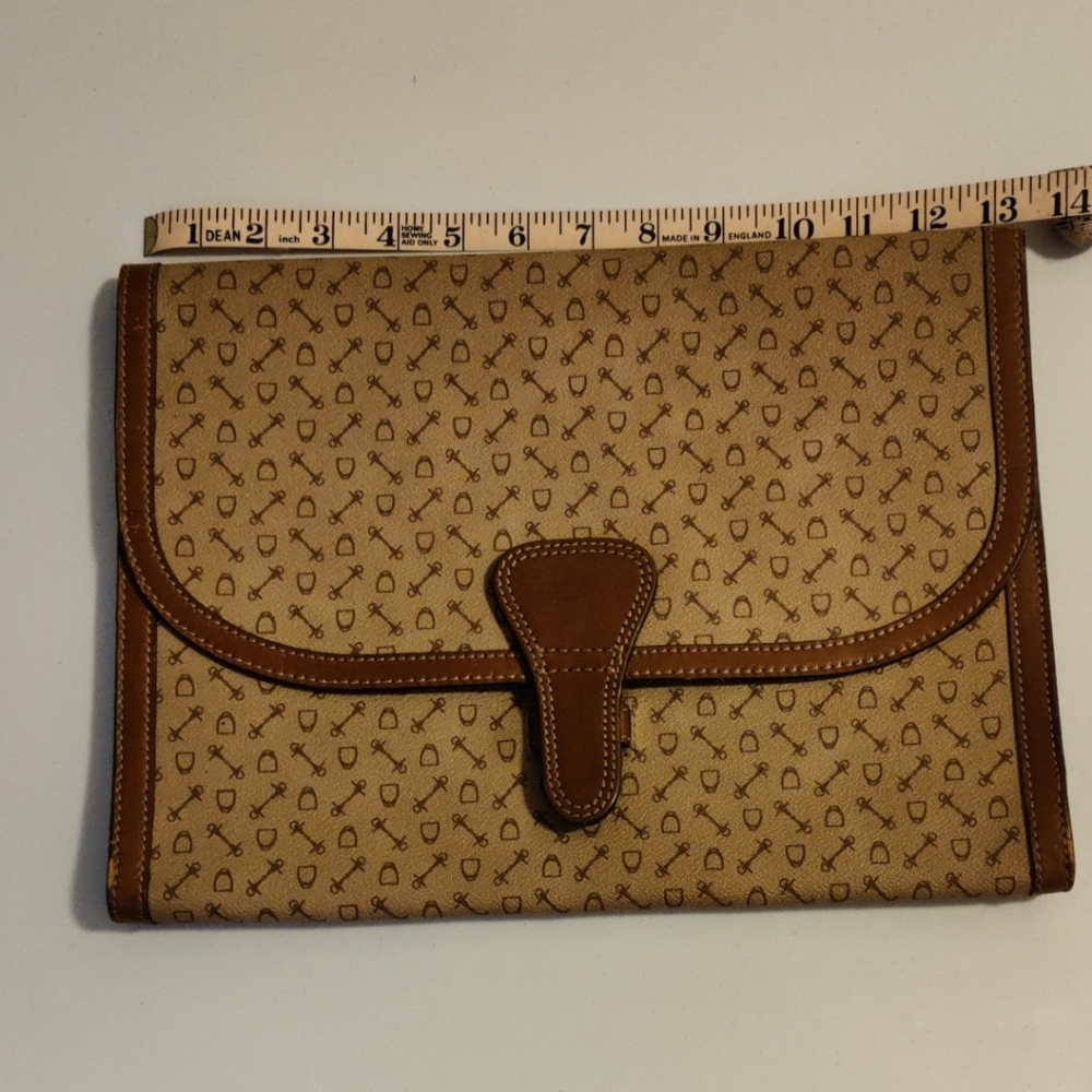 Vintage Brown Patterned Woman Clutch/Laptop Bag